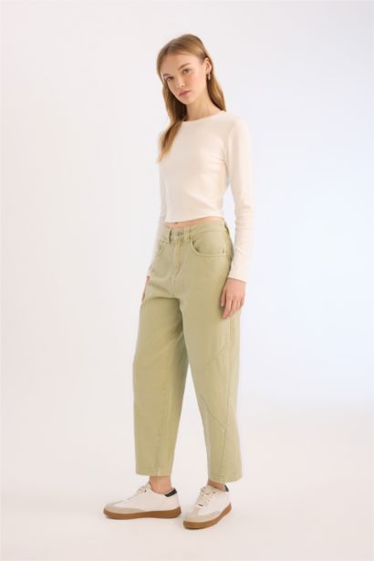 Baggy Fit Gabardine Trousers