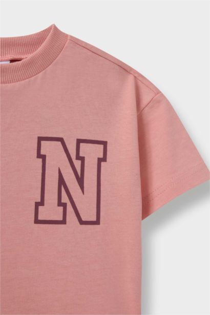 Bisiklet Yaka Baskılı Kısa Kollu Tişört Erkek Bebek