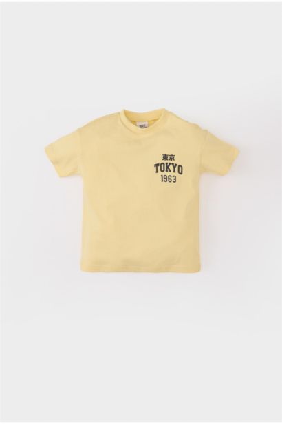 Baby Boy Regular Fit Slogan Patterned T-Shirt
