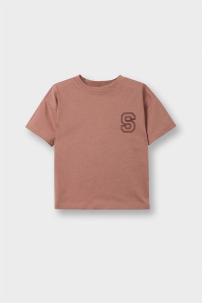 Regular Fit Slogan Pattern Short Sleeve T-Shirt