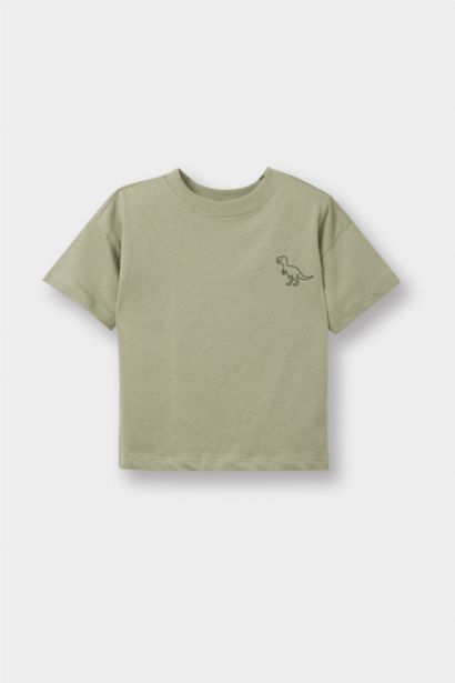 تيشيرت بيبي اولادي نص كم بطبعة شعار قصة عادية