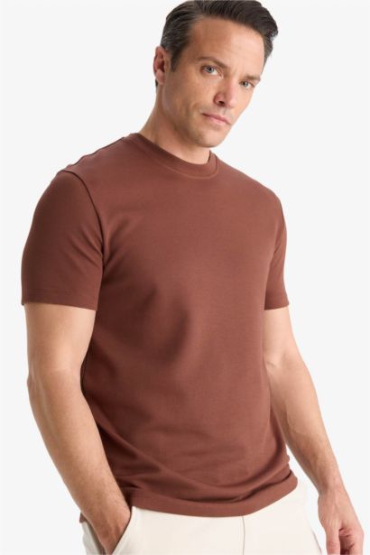 Regular Fit Crew Neck Twill Short Sleeve T-Shirt