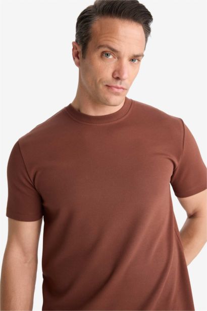 Regular Fit Crew Neck Twill Short Sleeve T-Shirt