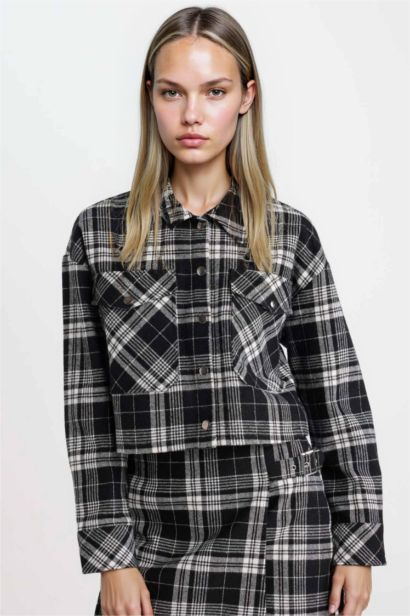 Oversize Thick Long Sleeve Crop Jacket Shirt
