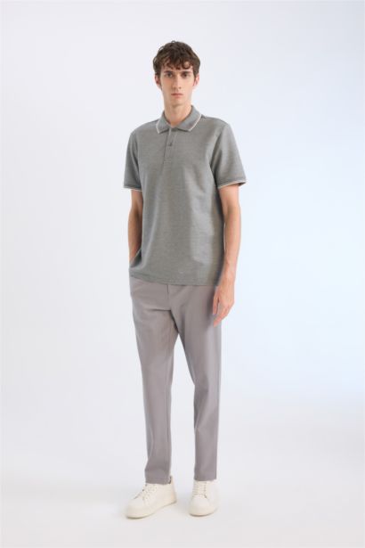 تيشيرت بولو قصة عادية وافل بياقة بولو