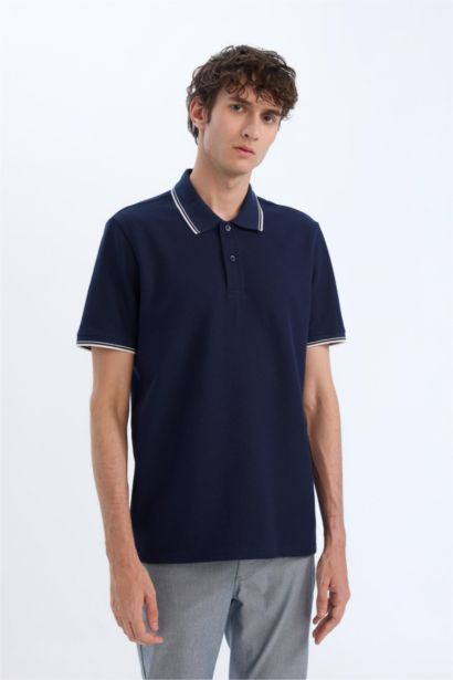 Regular Fit Short Sleeve Waffle Polo Shirt