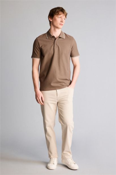 Regular Fıt Polo Yaka Waffle Kısa Kollu Polo Tişört