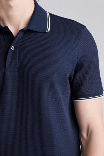 Regular Fıt Polo Yaka Waffle Kısa Kollu Polo Tişört