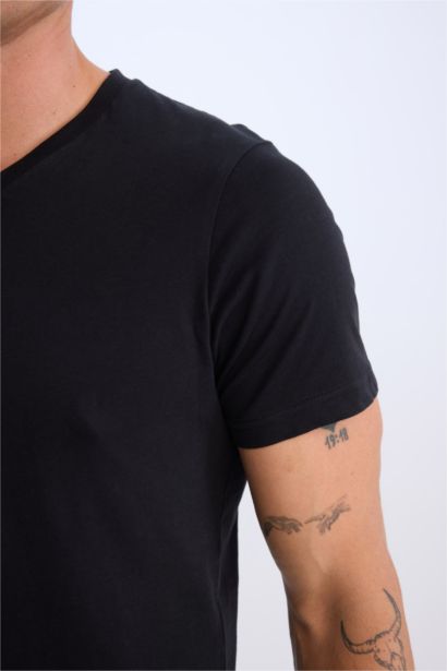 New Regular Fit V-Neck Short Sleeve T-Shirt