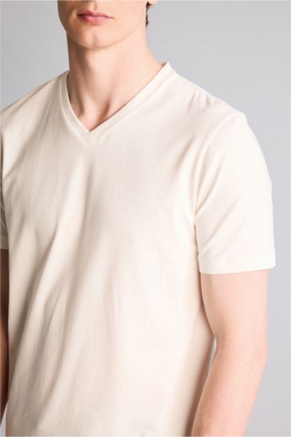 New Regular Fit V-Neck Short Sleeve T-Shirt