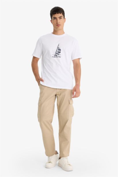 New Regular Fit Crew Neck Printed Short Sleeve T-Shirt