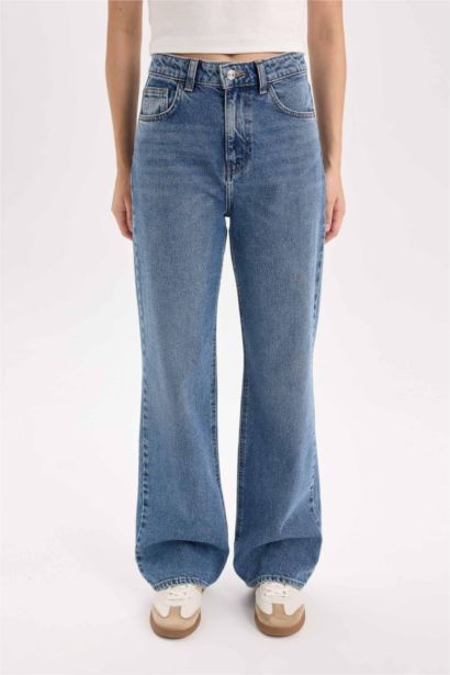 90's Wıde Leg Yüksek Bel Geniş Paça Uzun Jean Pantolon