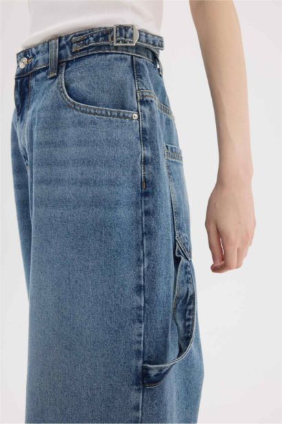 Baggy Fıt Yüksek Bel Düz Paça Uzun Jean Pantolon