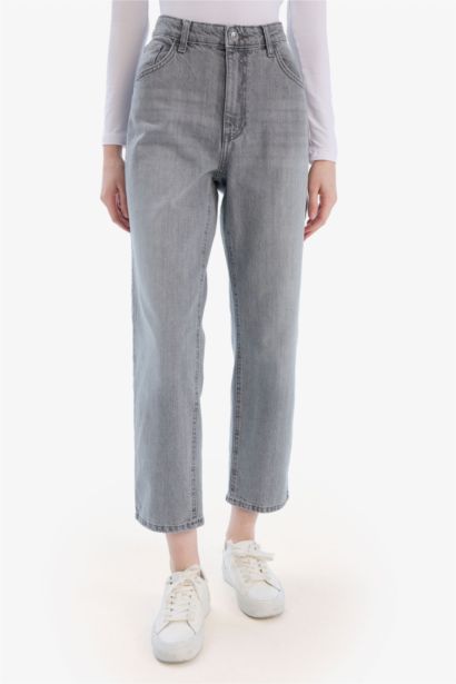 Boyfriend Normal Waist Straight Leg Long Jeans