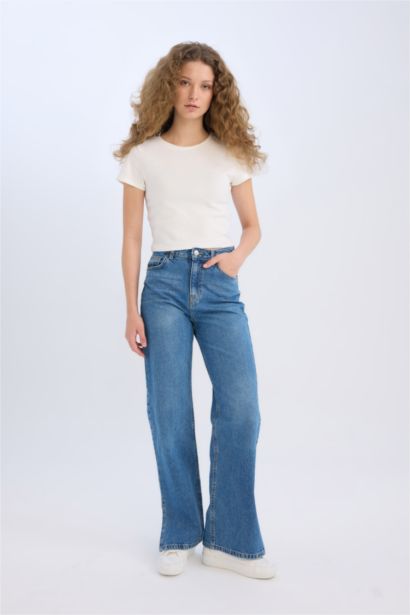 90's Wide Leg High Waist Straight Leg Long Jeans