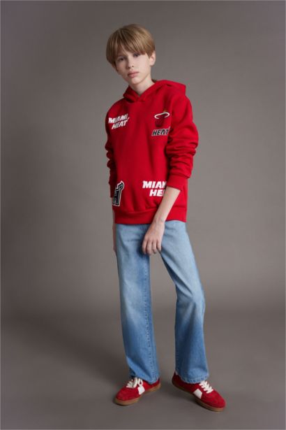 NBA Miami Heat Kapüşonlu Sweatshirt Erkek Çocuk