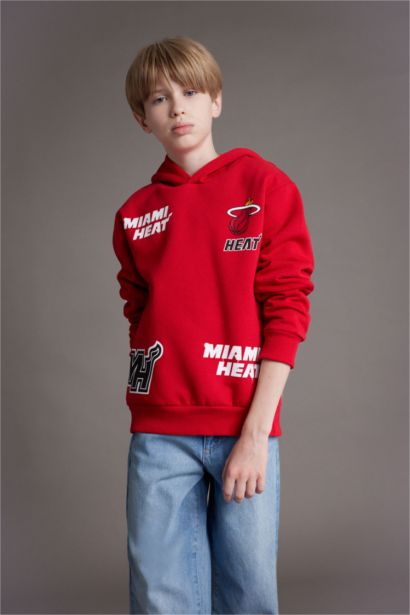 NBA Miami Heat Kapüşonlu Sweatshirt Erkek Çocuk