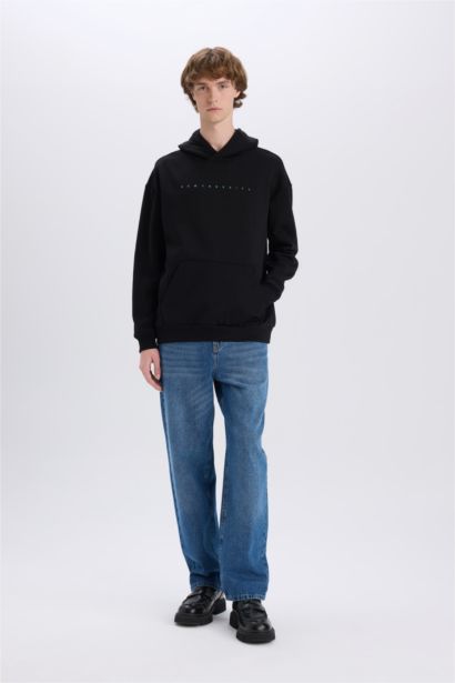 Boxy Fit Printed Long Sleeve Sweatshirt