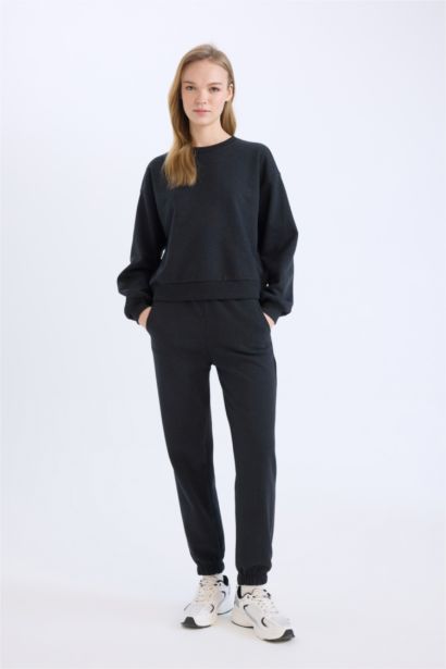 Regular Fit 2'li Takım Sweatshirt Beli Lastikli Jogger Eşofman Altı