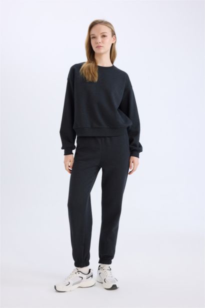 Regular Fit 2'li Takım Sweatshirt Beli Lastikli Jogger Eşofman Altı