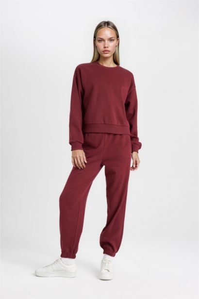 Regular Fit 2'li Takım Sweatshirt Beli Lastikli Jogger Eşofman Altı