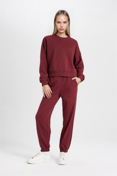 Regular Fit 2'li Takım Sweatshirt Beli Lastikli Jogger Eşofman Altı