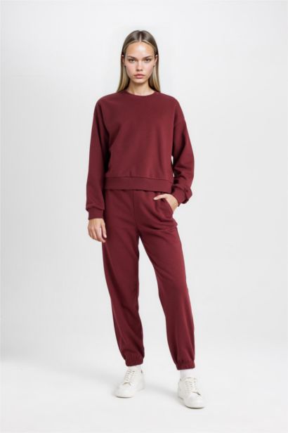 Regular Fit 2'li Takım Sweatshirt Beli Lastikli Jogger Eşofman Altı