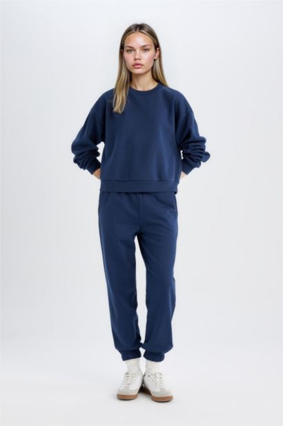 Regular Fit 2'li Takım Sweatshirt Beli Lastikli Jogger Eşofman Altı