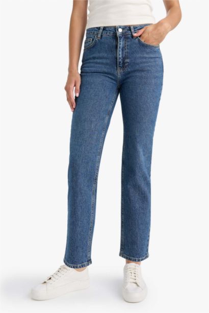 Comfort Straight Fit High Waist Ankle Length Jeans