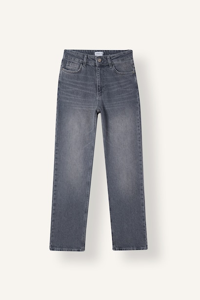 Comfort Straıght Yüksek Bel Bilek Boy Jean Yıkamalı Pantolon