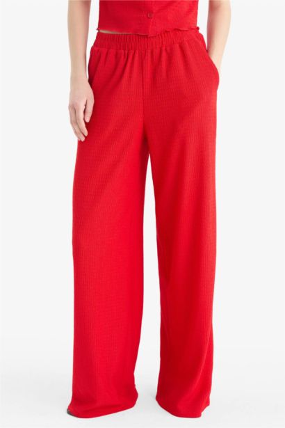 Wide Leg Crepe Trousers