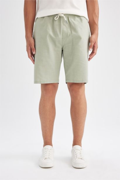 %100 Pamuk Beli Lastikli Cepli Pamuklu Bermuda Şort