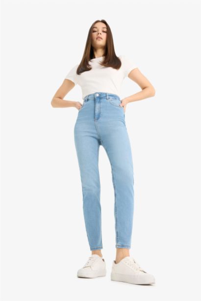Anna Skinny Fit High Waist Straight Leg Long Jeans