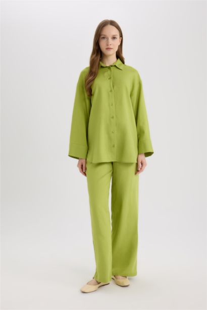 Relax Fit Linen Blend Long Sleeve Tunic