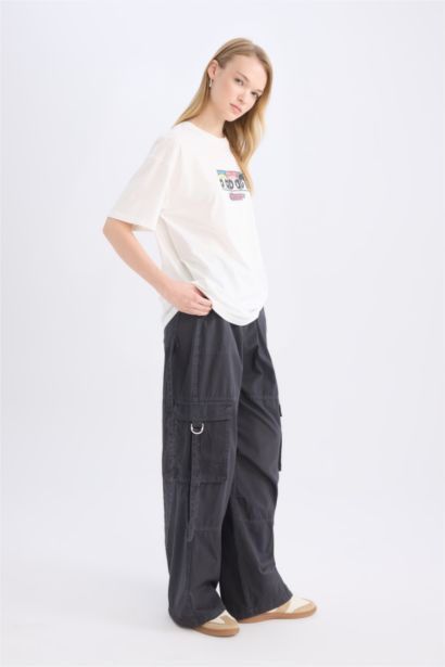 بنطرون كارجو باراشوت بخصر عادي