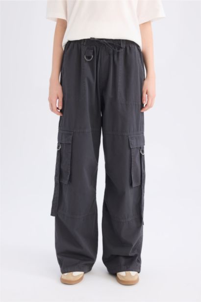 بنطرون كارجو باراشوت بخصر عادي