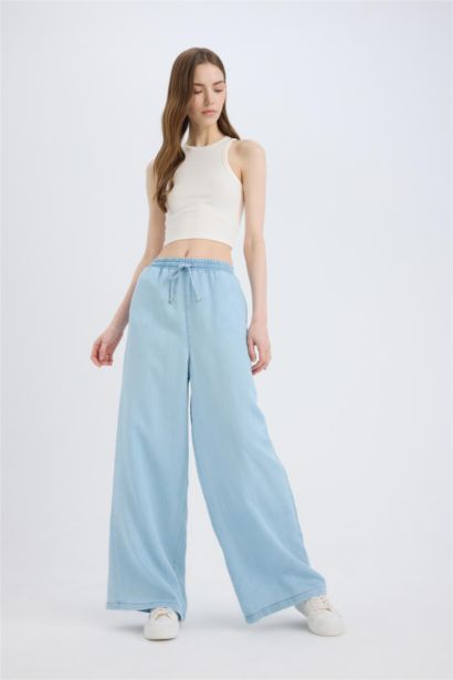 Wide Leg High Waist Straight Leg Soft Washed Jeans