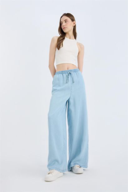 Wide Leg High Waist Straight Leg Soft Washed Jeans