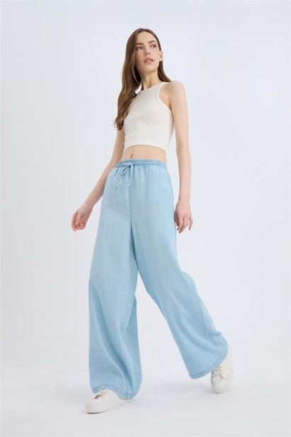 Wide Leg High Waist Straight Leg Soft Washed Jeans