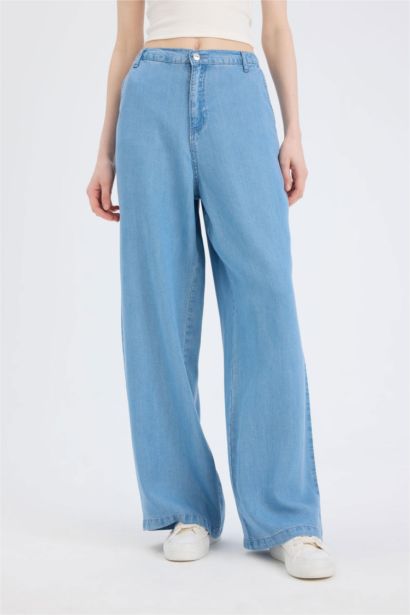 Wide Leg High Waist Long Soft Washed Jeans