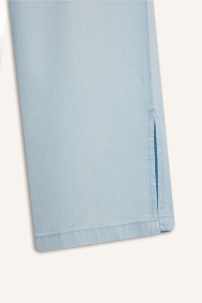 Culotte High Elastic Waist Washed Jeans