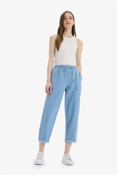 Carrot Fit High Waist Straight Leg Long Soft Jean Pants