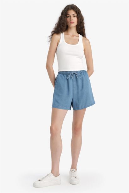 Шорты с высокой талией из тенселя