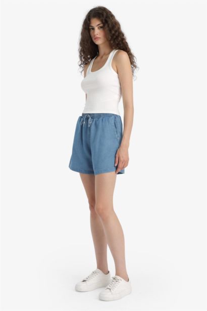 Шорты с высокой талией из тенселя