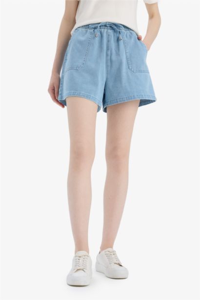 Normal Waist Denim Shorts