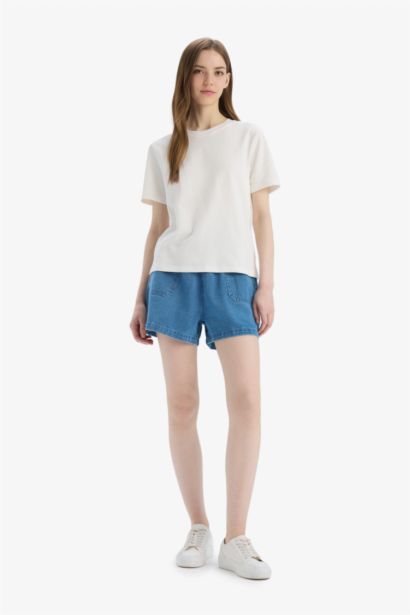 شورت برمودا بخصر عالي بساق قصير