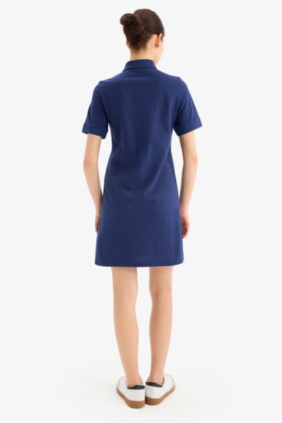 Polo Collar Pique Mini Dress
