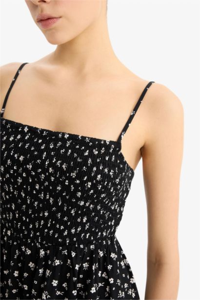 Strappy Flower Mini Dress