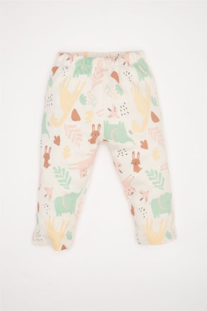 Pijama Takımı Safari Baskılı Uzun Kollu Üst Beli Lastikli Alt Kız Bebek