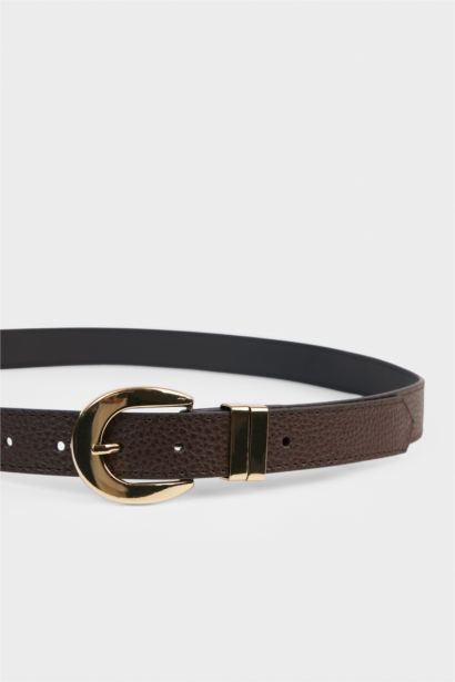 Woman Faux Leather Jean Belt